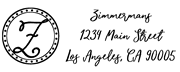 Fun Circle Swirl Letter Z Monogram Stamp Sample
